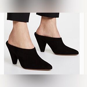 Vince Emberley black suede mules